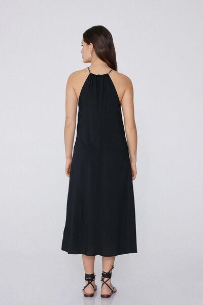 Black Braided Midi Dress, Black, large image number 2