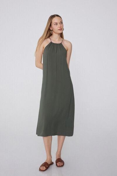 Green Braided Midi Dress, , large image number 1
