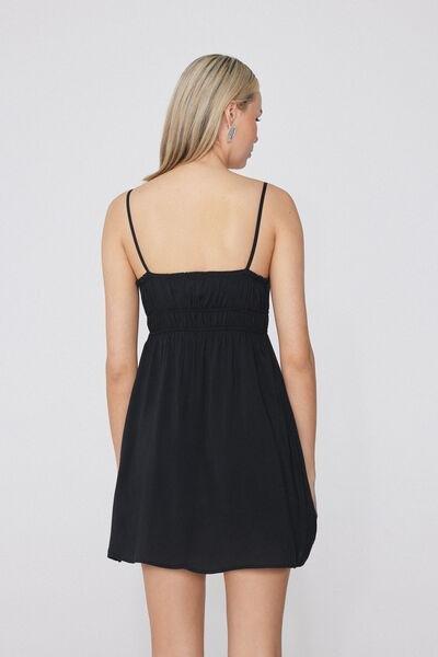 Black Short Canvas Dress, , large image number 2