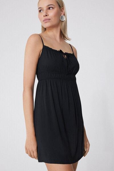 Black Short Canvas Dress, , large image number 3