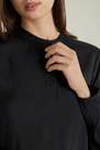Tezenis - Black Long-Sleeved Mandarin-Collar Viscose Dress