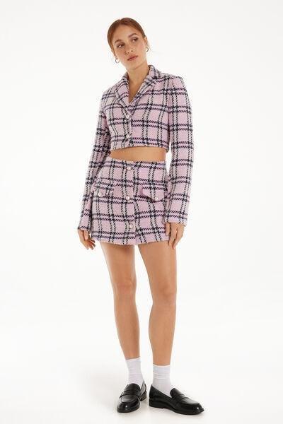 Pink Tweed Mini Skirt With Buttons, , large image number 1
