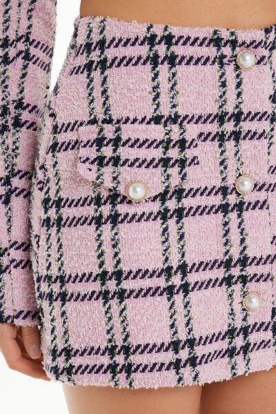 Pink Tweed Mini Skirt With Buttons, , large image number 3