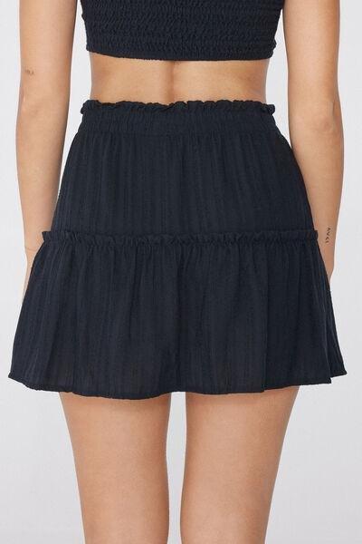 Black Elastic Waist Skirt, , large image number 2