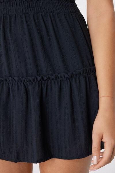 Black Elastic Waist Skirt, , large image number 3