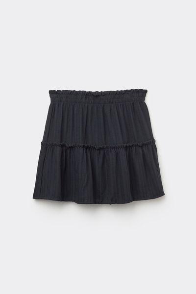 Black Elastic Waist Skirt, , large image number 4