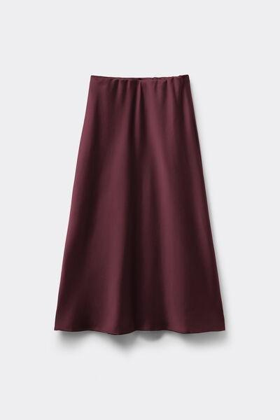 Brown Long Satin Bell Skirt, 5701_581Z, large image number 0