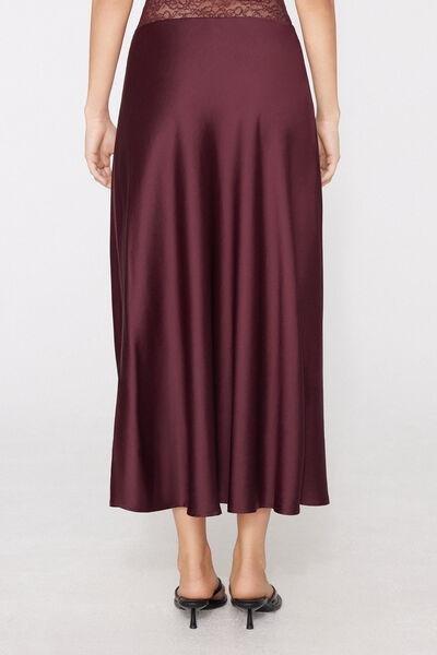 Brown Long Satin Bell Skirt, 5701_581Z, medium