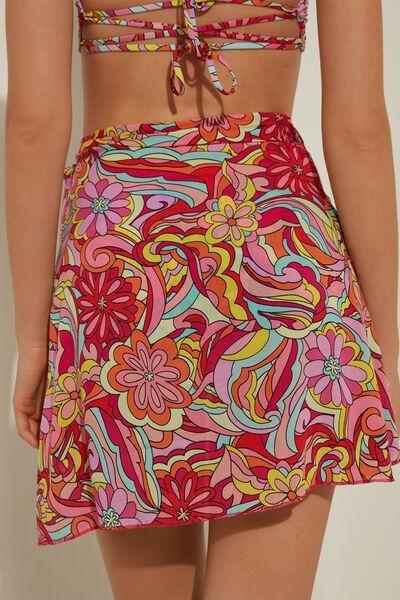 1970S PRINT Short Canvas Sarong Skirt, , large image number 2