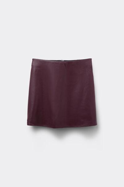 Violet Leather-Effect Mini Skirt, 5701_919Y, large image number 4
