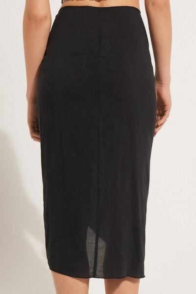 Black Canvas Midi Sarong, , large image number 2
