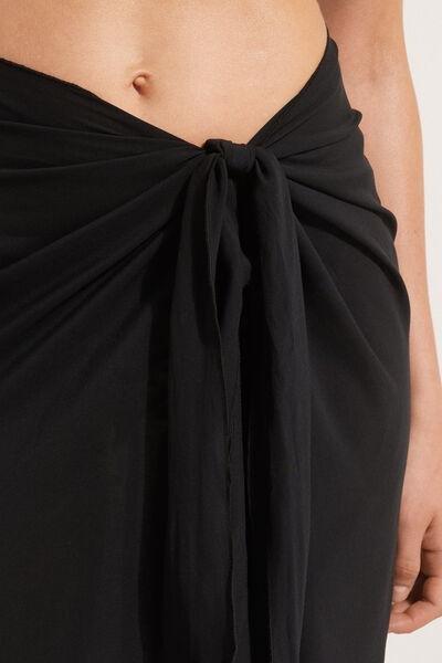 Black Canvas Midi Sarong, , large image number 3