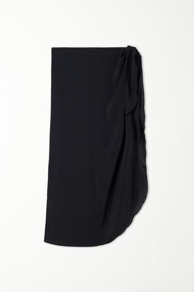 Black Canvas Midi Sarong, , large image number 4