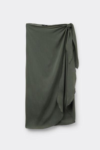 Green Canvas Midi Sarong, , large image number 1
