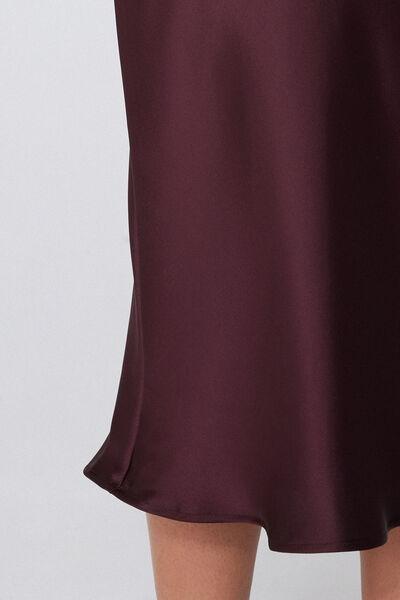 Burgundy Satin Midi Skirt, 5701_065Y, large image number 2