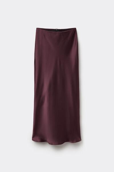 Burgundy Satin Midi Skirt, 5701_065Y, large image number 3