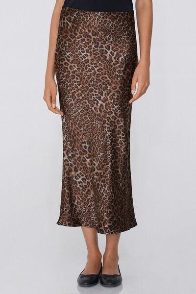 Multicolour Satin Midi Skirt, , large image number 0