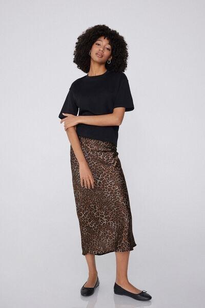Multicolour Satin Midi Skirt, , large image number 1