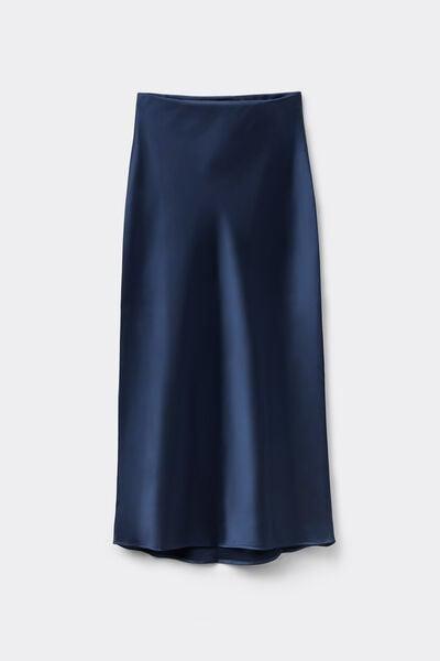 Navy Satin Midi Skirt, Absolute Blue, large image number 4