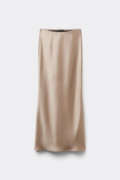 Grey Satin Midi Skirt, 5701_705Y, large image number 4