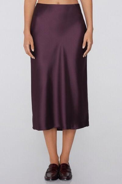 Burgundy Satin Midi Skirt, 5701_919Y, medium