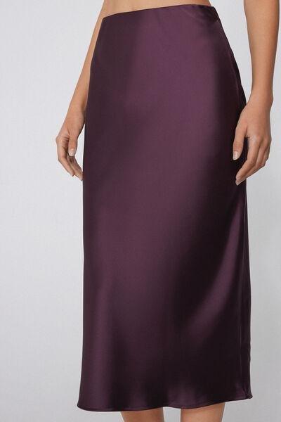 Burgundy Satin Midi Skirt, 5701_919Y, large image number 2