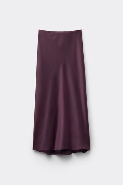 Burgundy Satin Midi Skirt, 5701_919Y, large image number 3