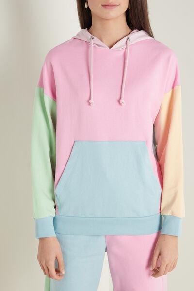 Multicolour Block Colour Long-Sleeved Hooded Sweatshirt, 5701_643U, large image number 0