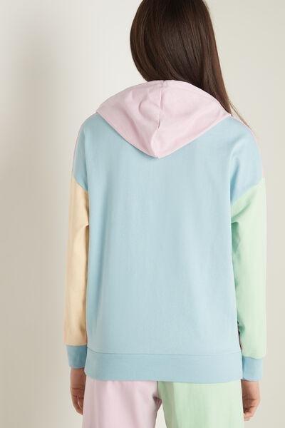 Multicolour Block Colour Long-Sleeved Hooded Sweatshirt, 5701_643U, large image number 2
