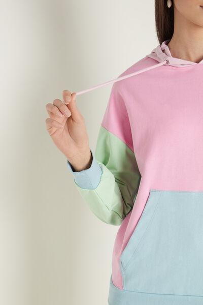 Multicolour Block Colour Long-Sleeved Hooded Sweatshirt, 5701_643U, large image number 3