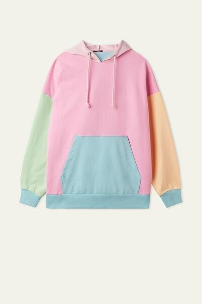 Multicolour Block Colour Long-Sleeved Hooded Sweatshirt, 5701_643U, large image number 4