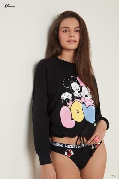 Black Mickey Mouse Disney Cotton Sweatshirt, 5701_630U, large image number 0
