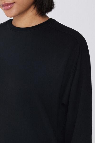 Black Round-Neck Sweatshirt, Black, large image number 2