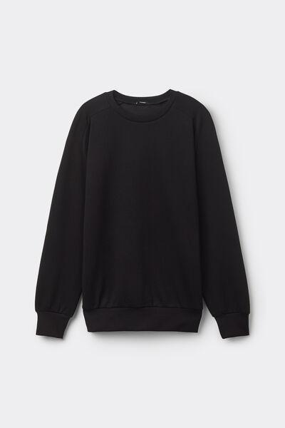 Black Round-Neck Sweatshirt, , large image number 4