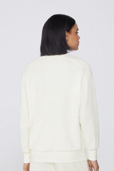Ecru Round-Neck Sweatshirt, , large image number 2