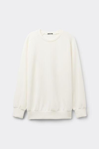 Ecru Round-Neck Sweatshirt, , large image number 4