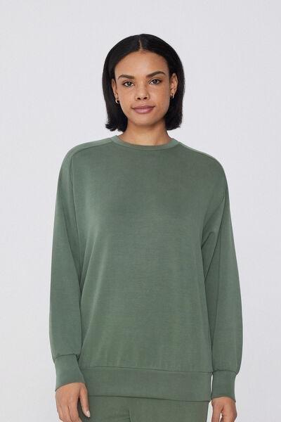 Green Round-Neck Sweatshirt, , large image number 0