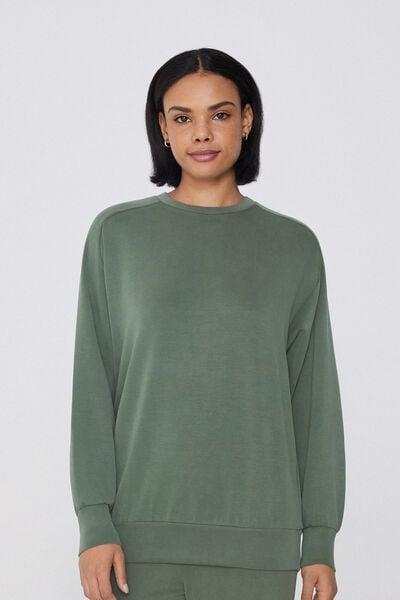 Green Round-Neck Sweatshirt, , large image number 0