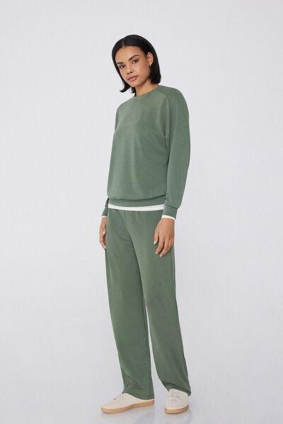 Green Round-Neck Sweatshirt, , large image number 1