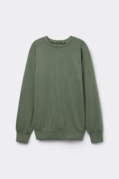 Green Soft Touch Round-Neck Viscose Sweatshirt, 5701_920W, large image number 4