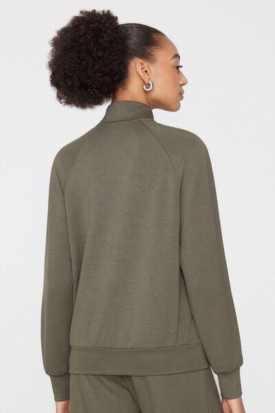 Green Soft Touch Zippered Sweatshirt, 5701_229Z, medium