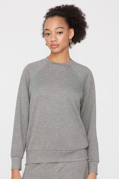 Grey Soft Touch Round Neck Sweatshirt, 5701_201Z, medium