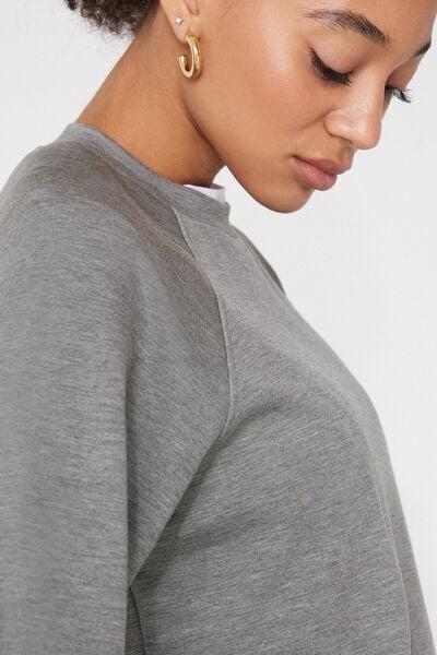 Grey Soft Touch Round Neck Sweatshirt, 5701_201Z, large image number 2