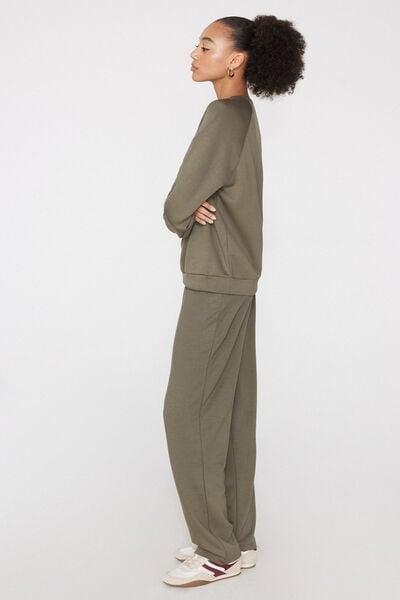 Green Soft Touch Round Neck Sweatshirt, 5701_229Z, large image number 0