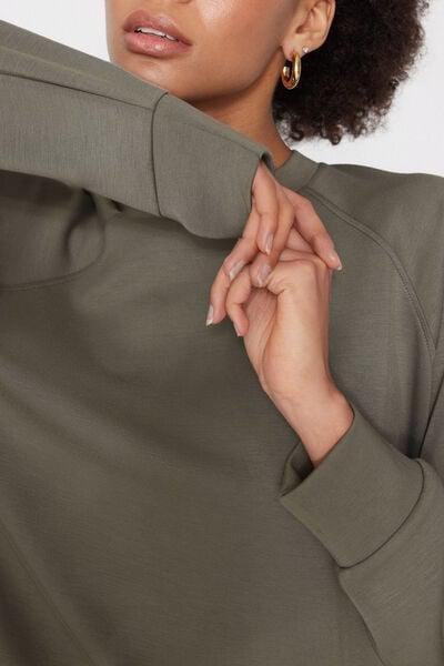 Green Soft Touch Round Neck Sweatshirt, 5701_229Z, large image number 3