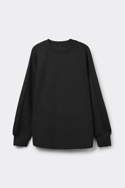 Black Superior Softness Ribbed Bands Sweatshirt, Black, large image number 4