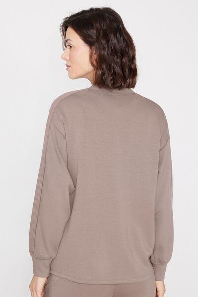 Brown Superior Softness Round Neck Sweatshirt, 5701_530Z, medium