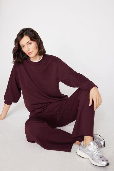 Brown Superior Softness Round Neck Sweatshirt, 5701_581Z, large image number 0