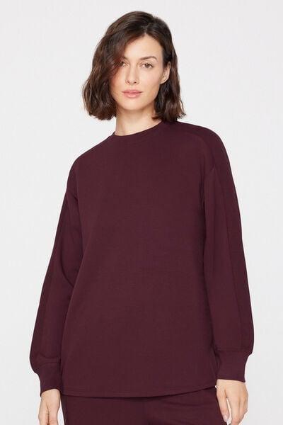 Brown Superior Softness Round Neck Sweatshirt, 5701_581Z, medium