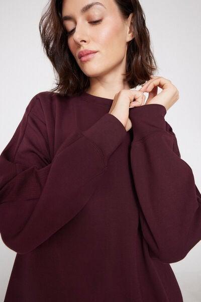Brown Superior Softness Round Neck Sweatshirt, 5701_581Z, large image number 3